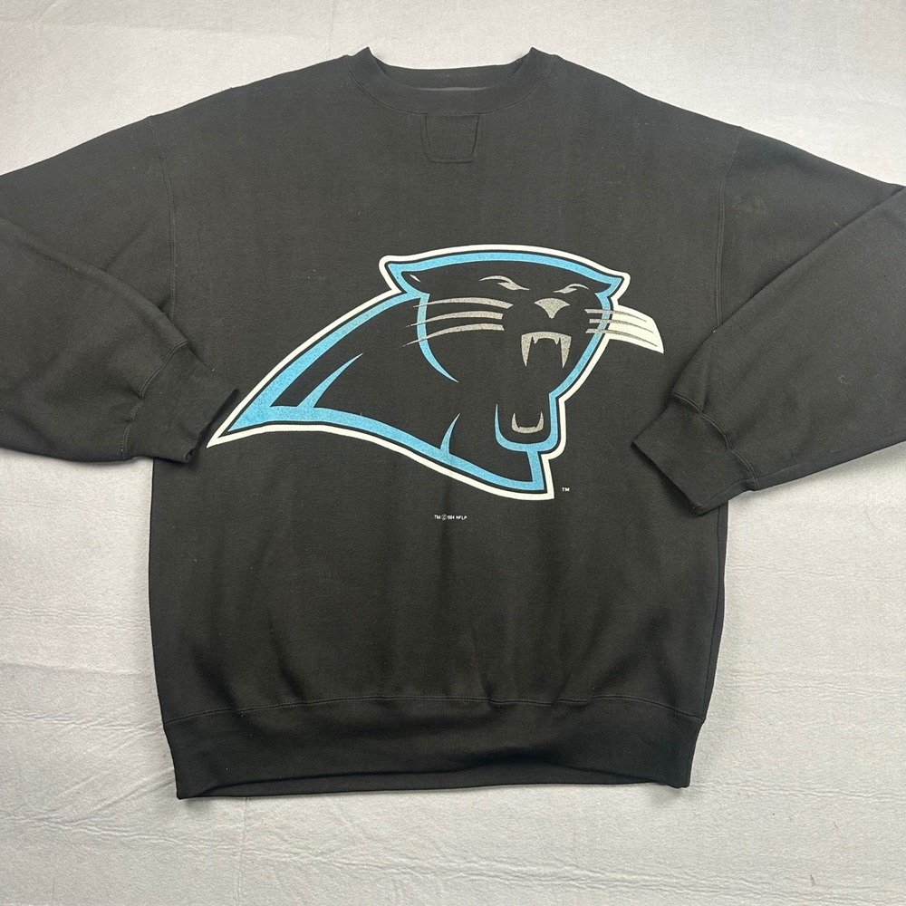 NFL Vintage 90s Starter Carolina Panthers Sweatshirt Mens Large Black Crewneck